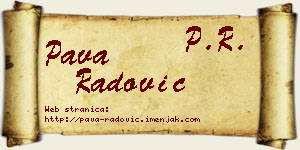 Pava Radović vizit kartica